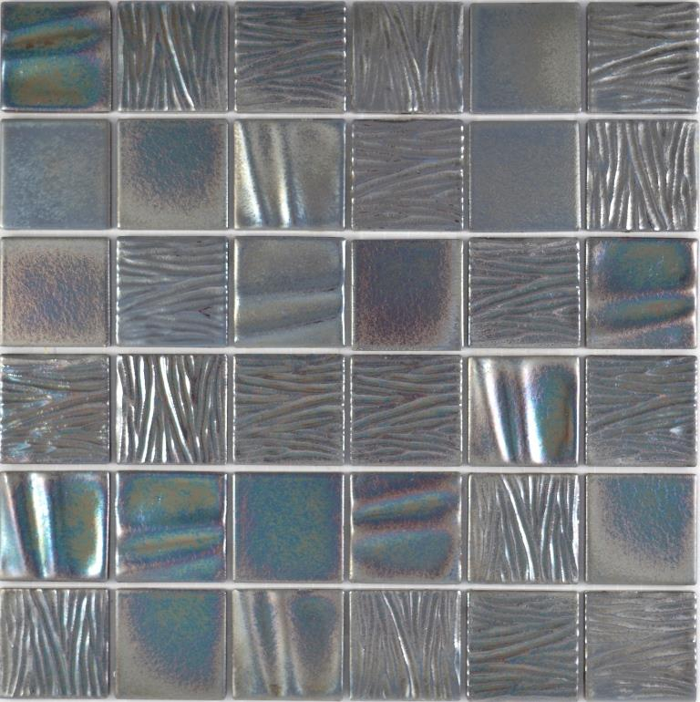 Hand-painted ceramic mosaic Kanaan black mosaic tile wall tile backsplash kitchen bathroom MOS14-0003_m