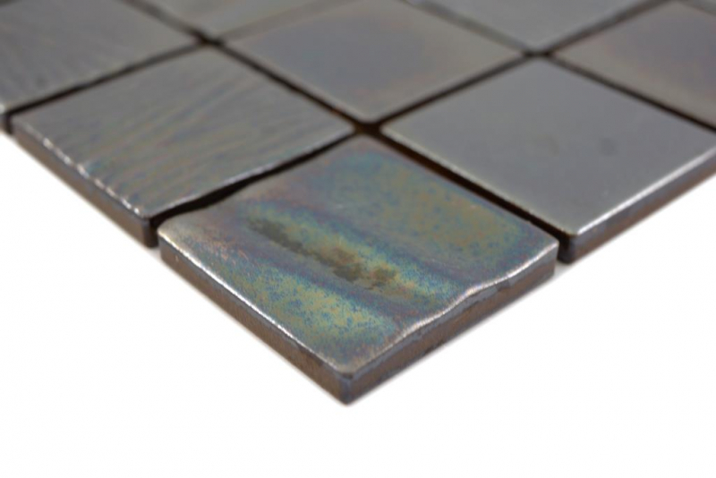 Hand-painted ceramic mosaic Kanaan black mosaic tile wall tile backsplash kitchen bathroom MOS14-0003_m