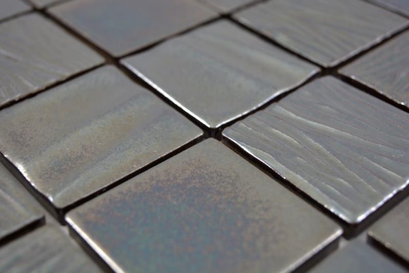 Hand-painted ceramic mosaic Kanaan black mosaic tile wall tile backsplash kitchen bathroom MOS14-0003_m