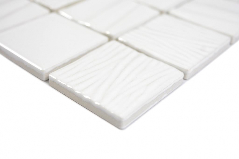 Hand sample ceramic mosaic Kanaan white plain mosaic tile wall tile backsplash kitchen bathroom MOS14-0111_m