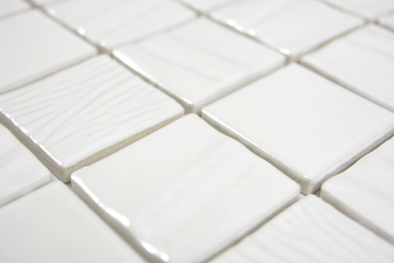 Hand sample ceramic mosaic Kanaan white plain mosaic tile wall tile backsplash kitchen bathroom MOS14-0111_m