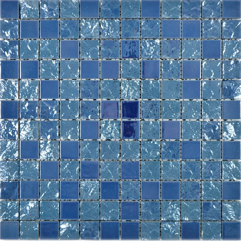 Hand-painted ceramic mosaic Baku blue mosaic tile wall tile backsplash kitchen bathroom MOS18-0004_m