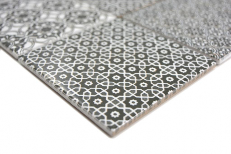 Hand pattern ceramic mosaic black mosaic tile wall tile backsplash kitchen bathroom MOS22B-0303_m
