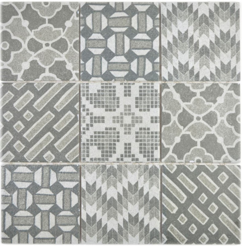 Hand-painted ceramic mosaic picolo GRIGIO mosaic tile wall tile backsplash kitchen bathroom MOS22B-G02_m