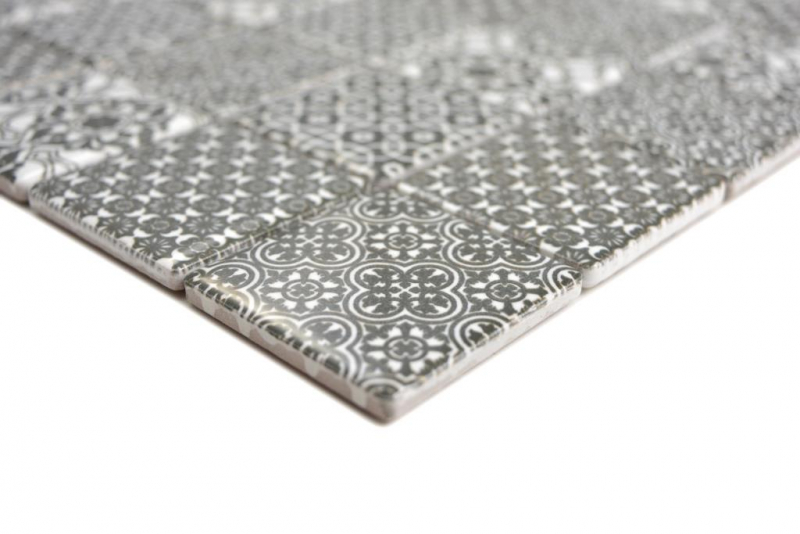 Hand sample ceramic mosaic black white mosaic tile wall tile backsplash kitchen bathroom MOS14-0333_m