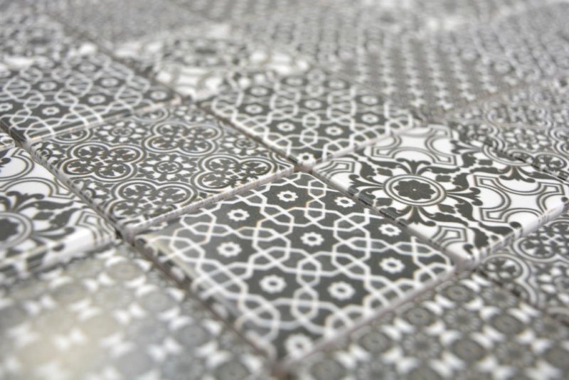 Hand sample ceramic mosaic black white mosaic tile wall tile backsplash kitchen bathroom MOS14-0333_m