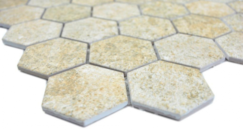 Hand pattern ceramic mosaic hexagon granite beige mosaic tile wall tile backsplash kitchen bathroom MOS11H-1100_m