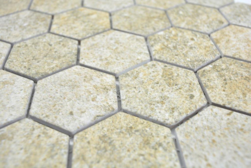 Hand pattern ceramic mosaic hexagon granite beige mosaic tile wall tile backsplash kitchen bathroom MOS11H-1100_m