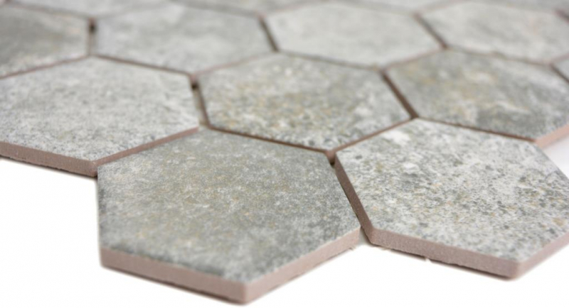 Hand pattern ceramic mosaic hexagon granite gray mosaic tile wall tile backsplash kitchen bathroom MOS11H-0023_m