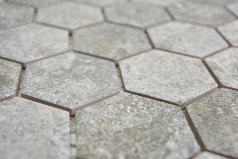 Hand pattern ceramic mosaic hexagon granite gray mosaic tile wall tile backsplash kitchen bathroom MOS11H-0023_m