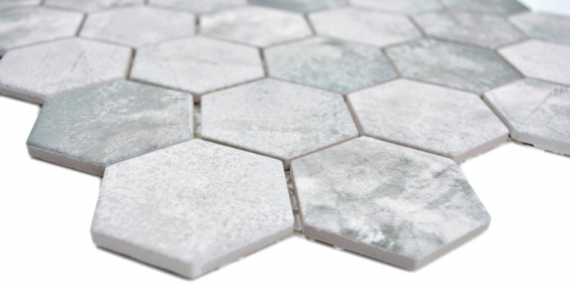Hand pattern ceramic mosaic hexagon cement light gray mosaic tile wall tile backsplash kitchen bathroom MOS11H-0222_m