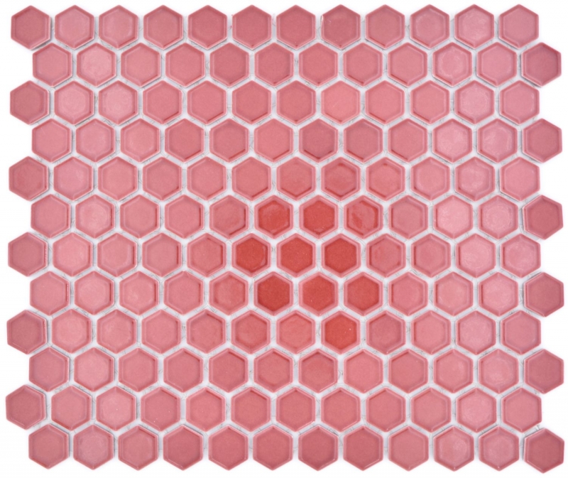 Hexagonal hexagon mosaic tile ceramic mini bordeaux red glossy mosaic tile wall tile backsplash kitchen bathroom - MOS11H-0910