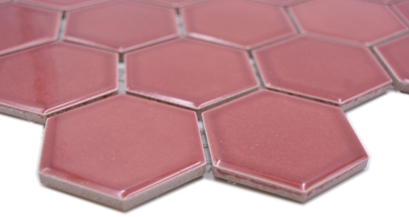 Hexagonal hexagon mosaic tile ceramic border red glossy mosaic tile wall tile backsplash kitchen tile bathroom tile - MOS11H-0901