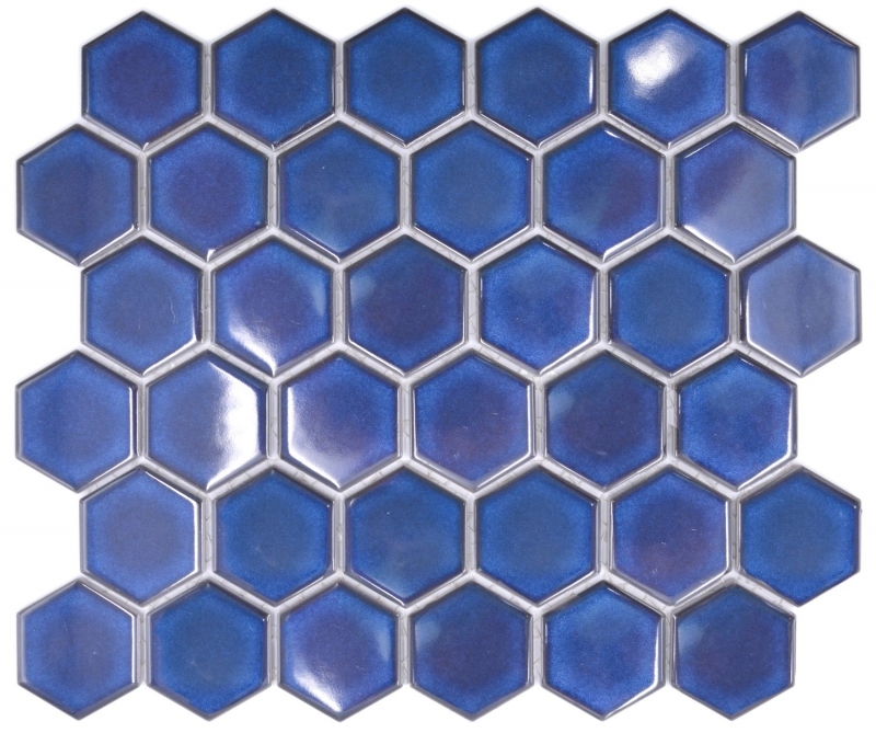 Hexagonal hexagon mosaic tile ceramic cobalt blue glossy mosaic tile wall tile backsplash kitchen tile bathroom - MOS11H-4501