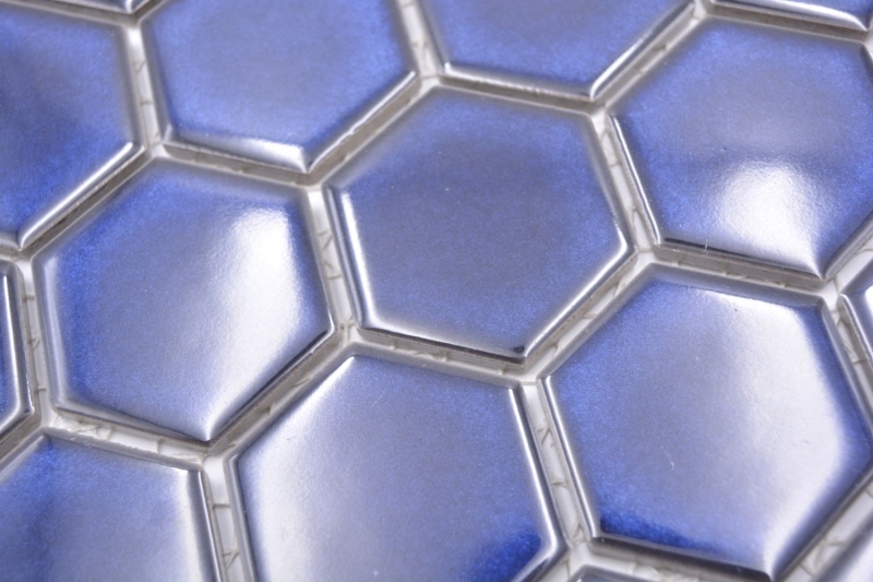 Hexagonal hexagon mosaic tile ceramic cobalt blue glossy mosaic tile wall tile backsplash kitchen tile bathroom - MOS11H-4501