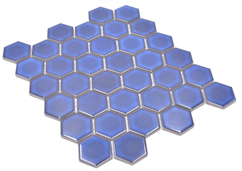 Hexagonal hexagon mosaic tile ceramic cobalt blue glossy mosaic tile wall tile backsplash kitchen tile bathroom - MOS11H-4501