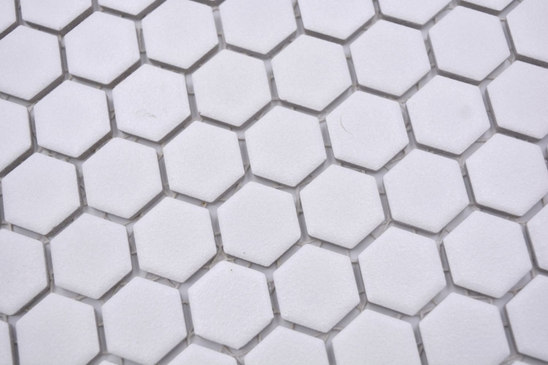 Ceramic mosaic hexagon white R10B shower base floor tile Mosaic tiles kitchen bathroom floor MOS11H-0101-R10_f