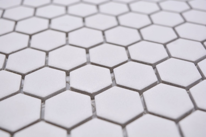 Ceramic mosaic hexagon white R10B shower base floor tile Mosaic tiles kitchen bathroom floor MOS11H-0101-R10_f