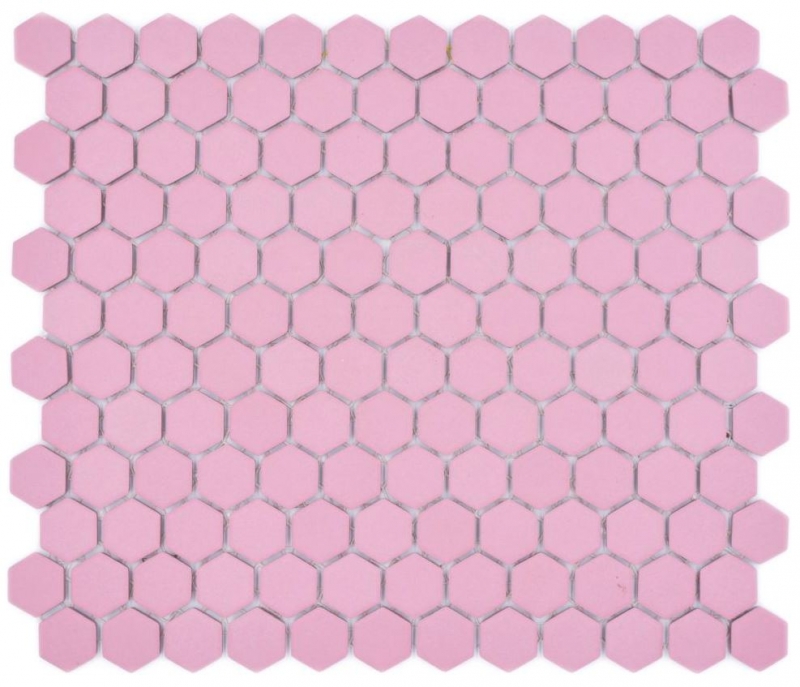 Hexagonal hexagon mosaic tile ceramic mini antique pink R10B shower base floor tile mosaic tile non-slip bathroom tile - MOS11H-1111-R10