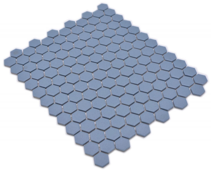 Hexagonal hexagon mosaic tile ceramic mini blue-green R10B shower tray floor tile mosaic tile non-slip bathroom - MOS11H-0405-R10