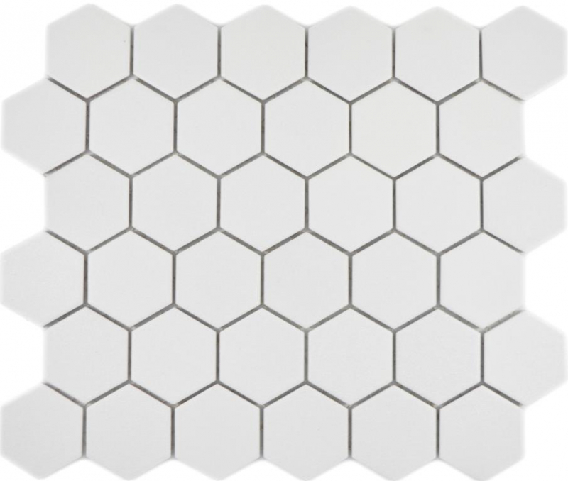 Hexagonal hexagon mosaic tile ceramic white R10B shower tray floor tile mosaic tile non-slip bathroom tile WC - MOS11H-0111-R10