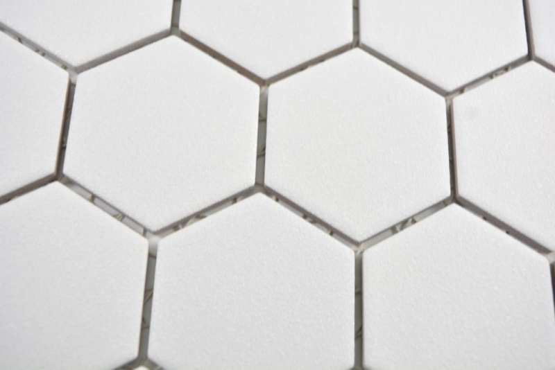 Hexagonal hexagon mosaic tile ceramic white R10B shower tray floor tile mosaic tile non-slip bathroom tile WC - MOS11H-0111-R10