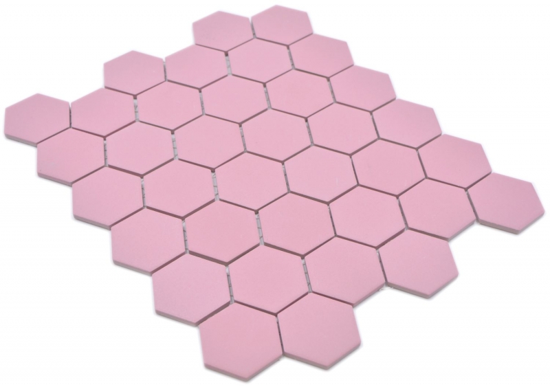 Ceramic mosaic hexagon antique pink R10B shower base floor tile Mosaic tiles kitchen bathroom floor MOS11H-1112-R10_f