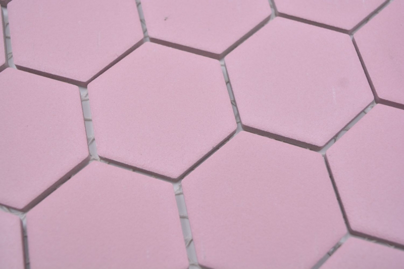 Ceramic mosaic hexagon antique pink R10B shower base floor tile Mosaic tiles kitchen bathroom floor MOS11H-1112-R10_f