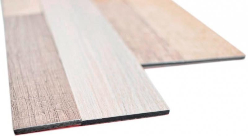 self-adhesive wall panel ALU metal wood look light back wall wall panel kitchen tile backsplash