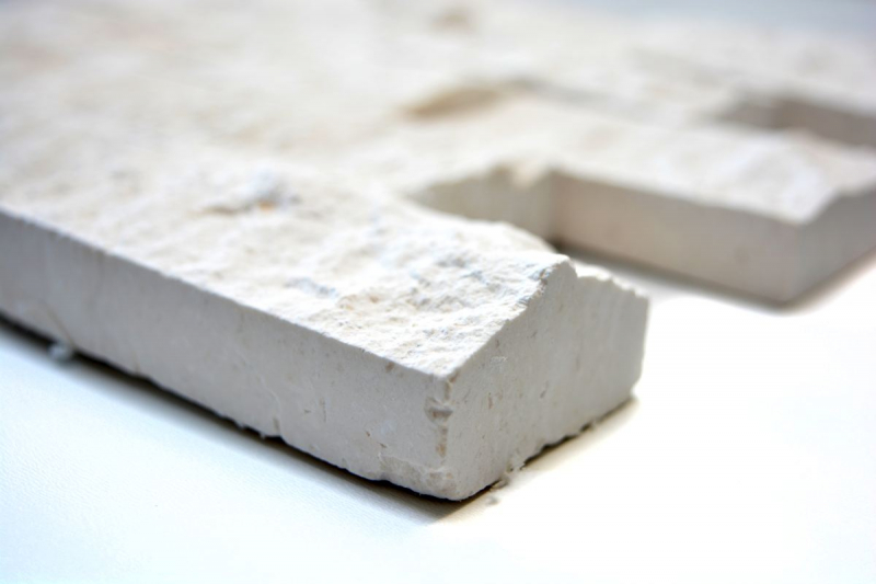 Limestone mosaic natural stone Splitface stone wall white cream Brick Limestone 3D optic tile backsplash - MOS29-49792