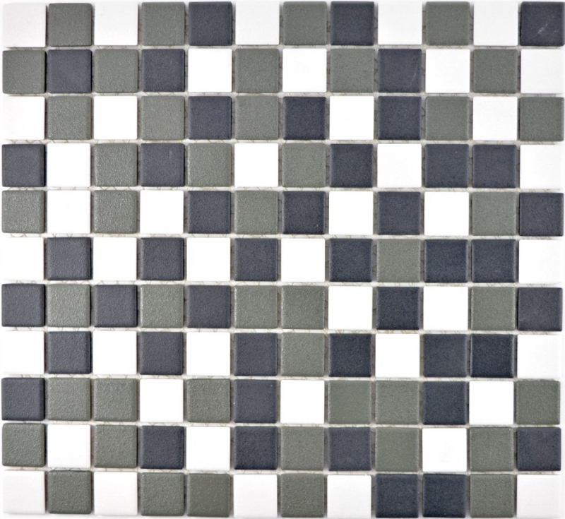 Hand sample mosaic tile ceramic black white anthracite matt shower tray MOS18-2213-R10_m