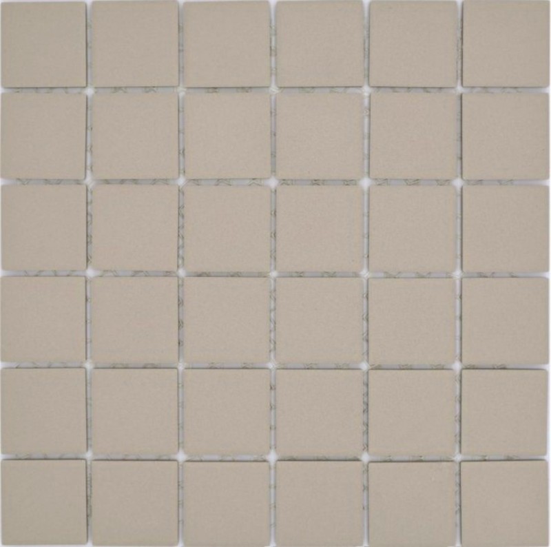 Hand-painted mosaic tile ceramic light beige magnolia unglazed RUTSCHEMMEND MOS14B-1211-R10_m