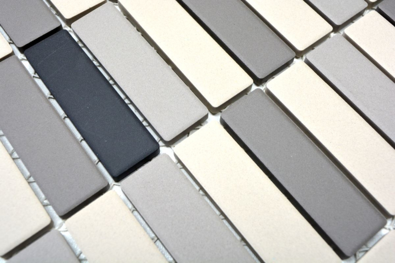 Hand pattern mosaic tile ceramic light beige gray rods unglazed shower tray floor tile MOS24B-0208-R10_m