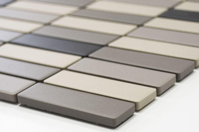 Hand pattern mosaic tile ceramic light beige gray rods unglazed shower tray floor tile MOS24B-0208-R10_m