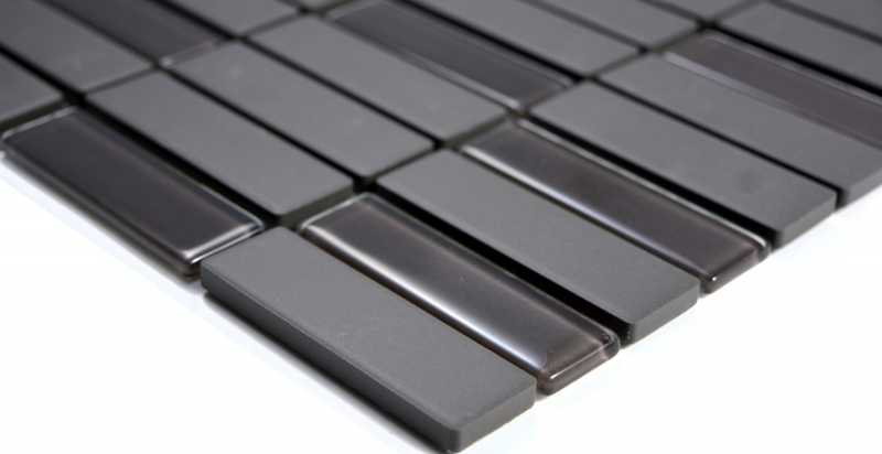 Hand pattern mosaic tile ceramic rods brown unglazed glass shower tray floor tile MOS24-1313-R10_m