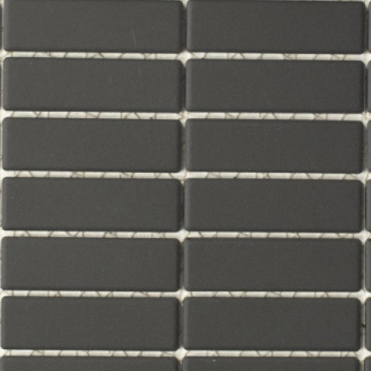 Hand pattern mosaic tile ceramic rods black unglazed shower tray floor tile MOS24B-0310-R10_m