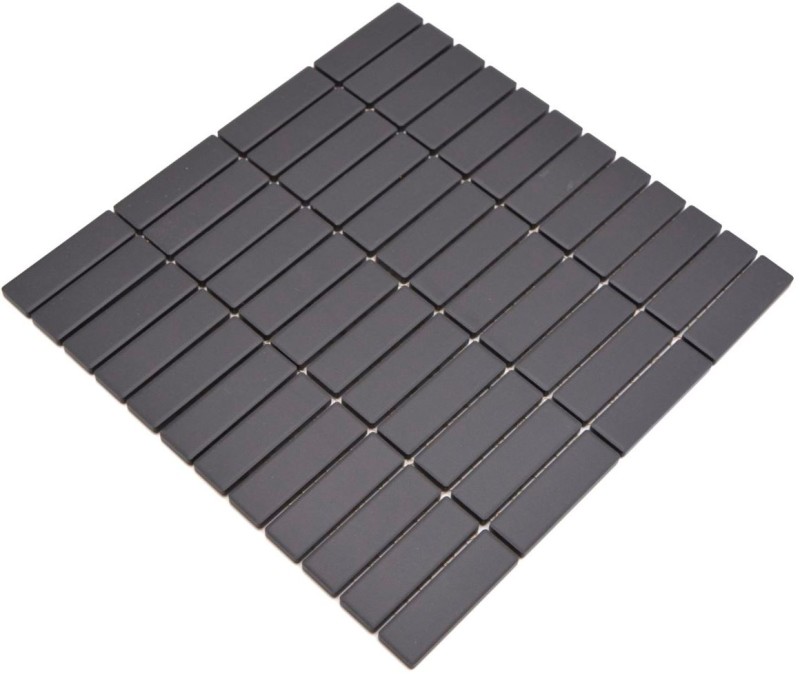 Ceramic rod mosaic tile black anthracite unglazed non-slip shower tray floor tile bathroom tile wall - MOS24B-0310-R10