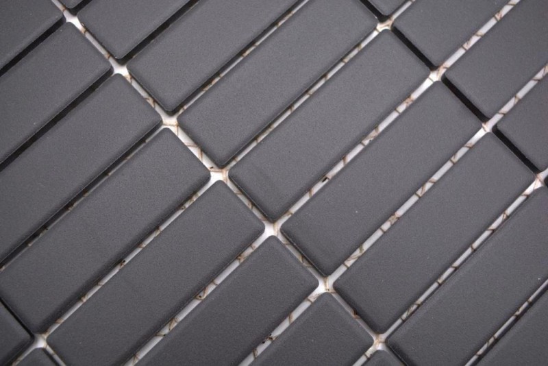 Ceramic rod mosaic tile black anthracite unglazed non-slip shower tray floor tile bathroom tile wall - MOS24B-0310-R10