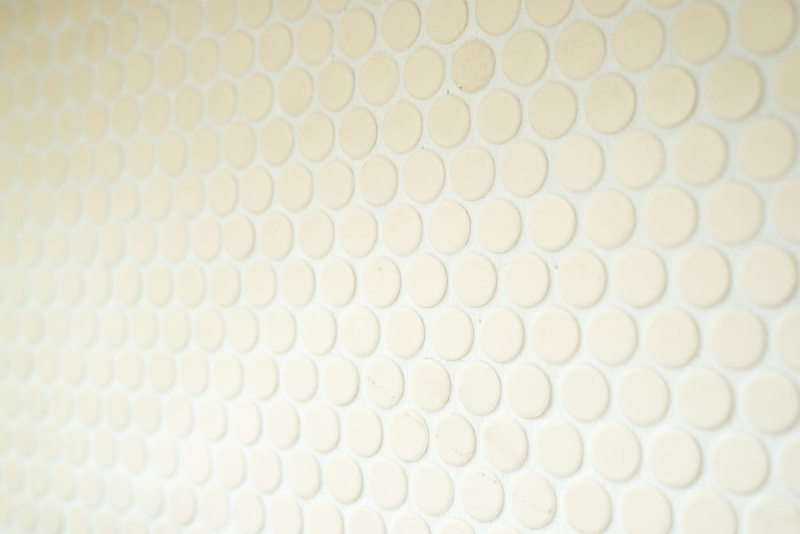Button mosaic LOOP round mosaic light beige matt unglazed non-slip wall kitchen shower BATH - MOS10-1202-R10