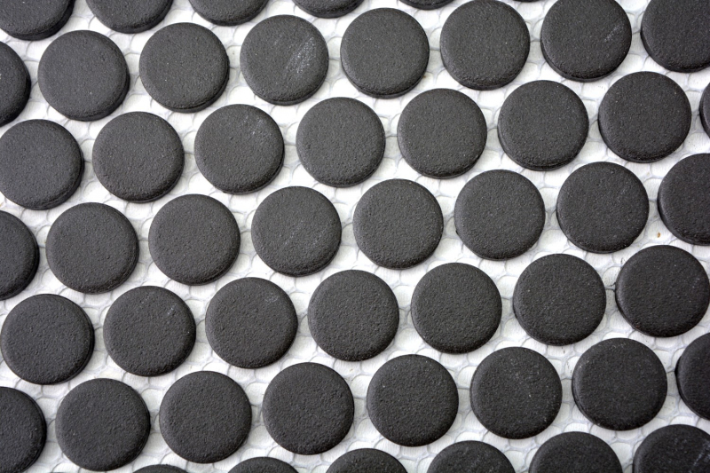 Button mosaic LOOP round mosaic shower tray floor black anthracite MOS10-0304-R10_f