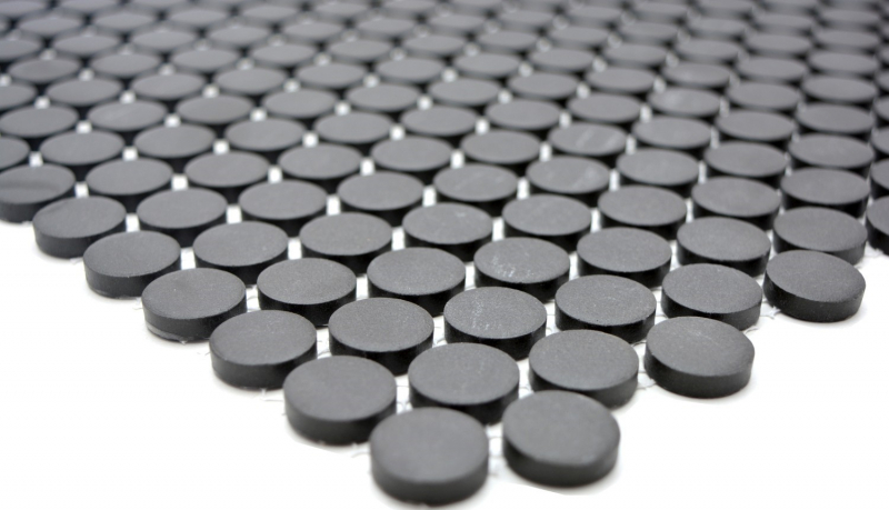 Button mosaic LOOP round mosaic shower tray floor black anthracite MOS10-0304-R10_f