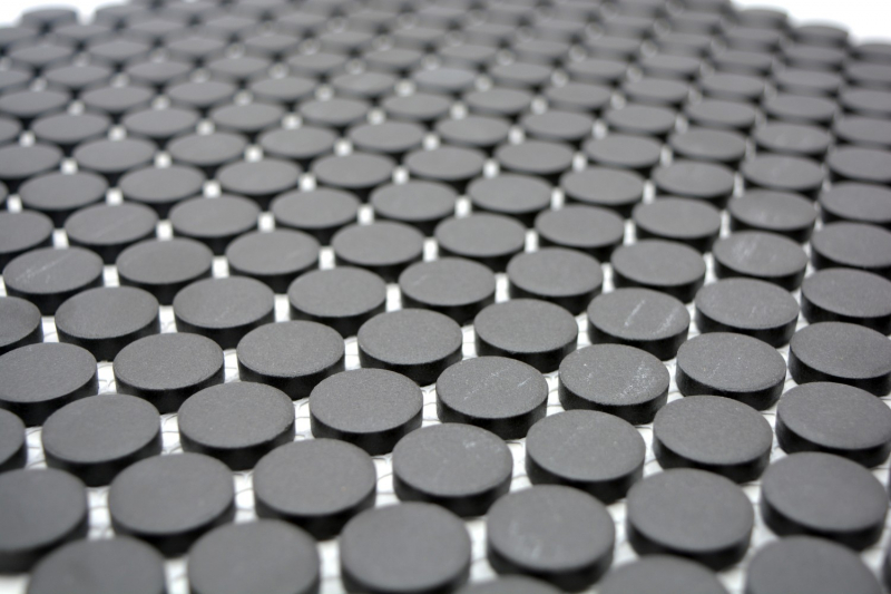 Button mosaic LOOP round mosaic shower tray floor black anthracite MOS10-0304-R10_f