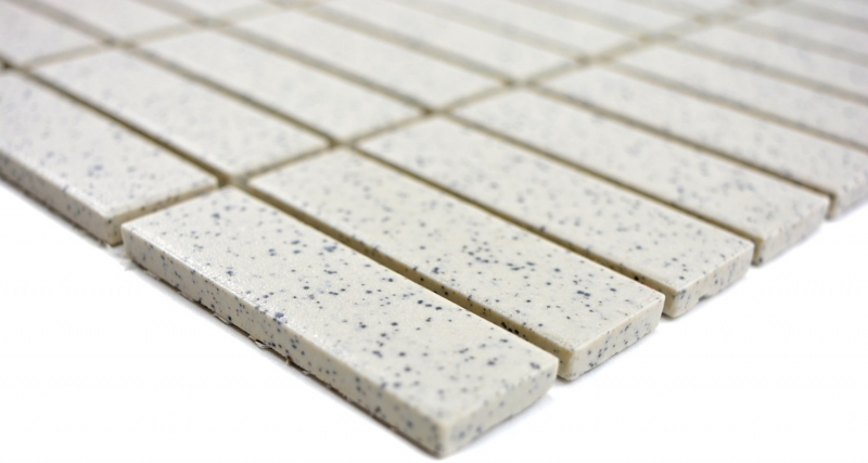 Mosaic tile ceramic cream white sticks speckled unglazed MOS24-0103-R10_f