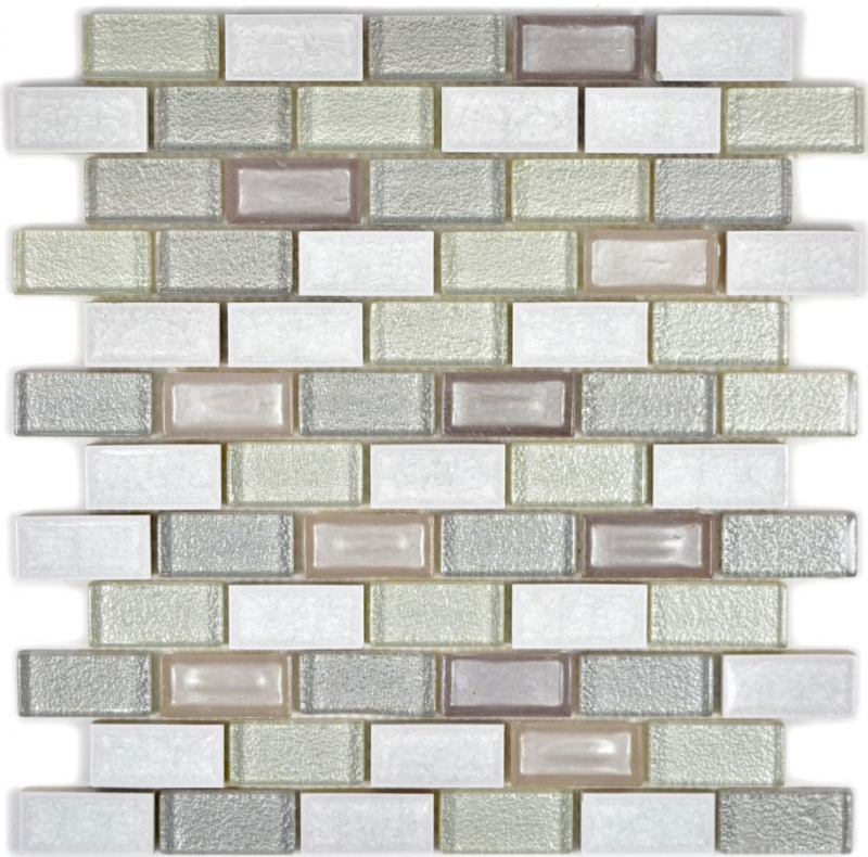 Mosaic tile Translucent ceramic white Brick Glass mosaic Crystal ceramic Arctic white MOS83IC-0211_f
