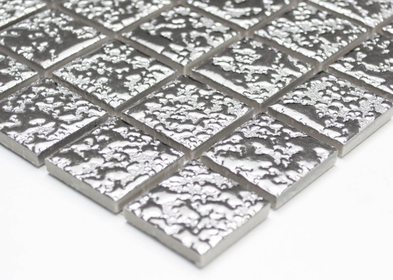 Ceramic mosaic mosaic tiles SILVER textured wall tile backsplash kitchen MOS18-0207