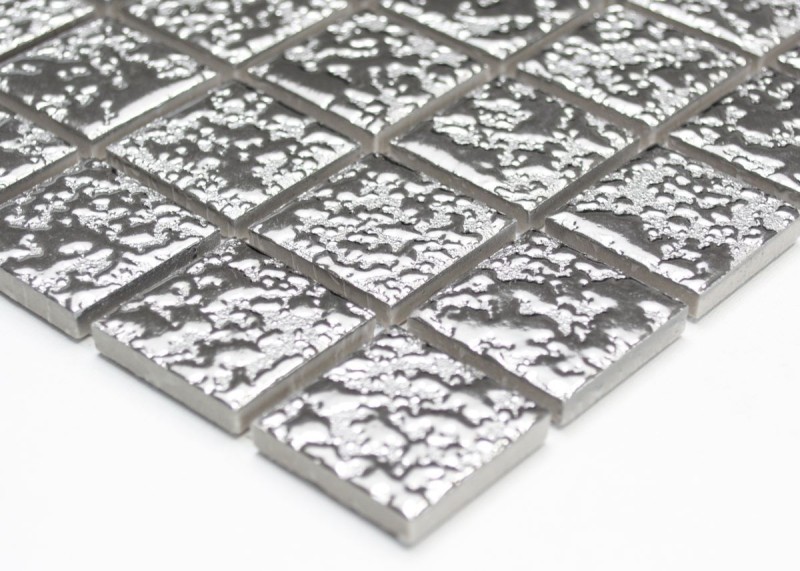 Ceramic mosaic mosaic tiles SILVER textured wall tile backsplash kitchen MOS18-0207