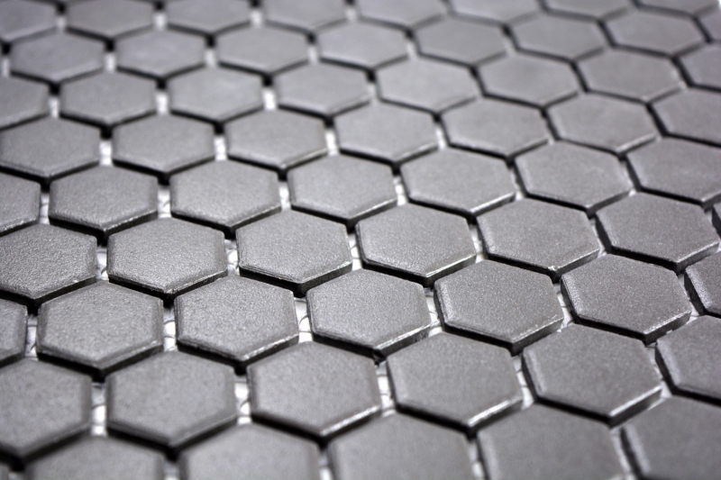 Mosaic tile ceramic hexagon black unglazed MOS11A-0304-R10_f