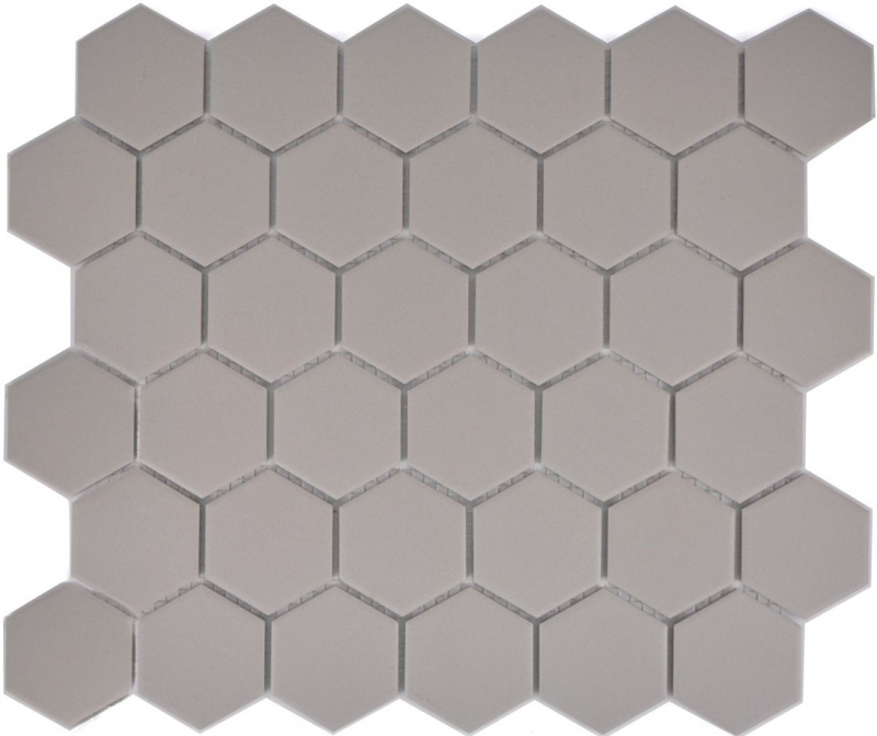 Mosaic tile ceramic hexagon light gray unglazed MOS11B-0203-R10_f