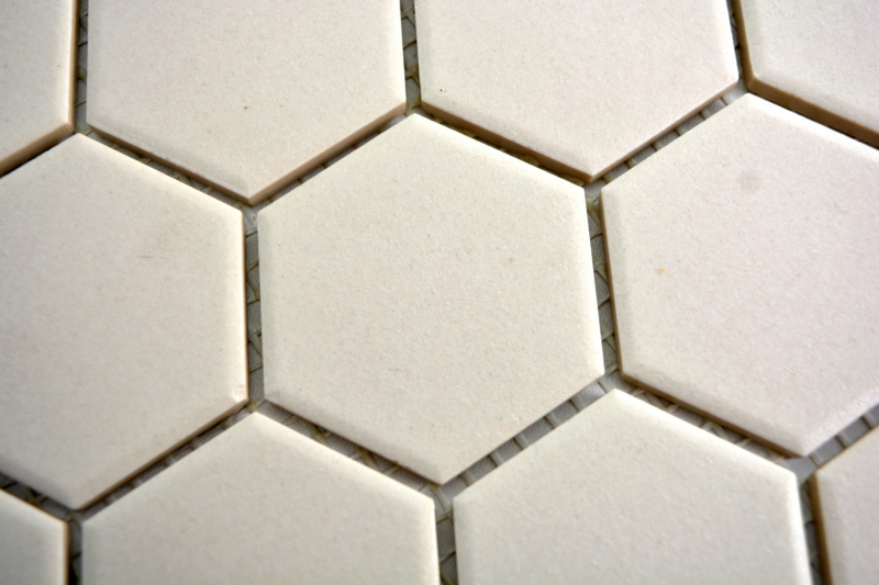 Mosaic tile ceramic hexagon light beige unglazed MOS11B-1202-R10_f
