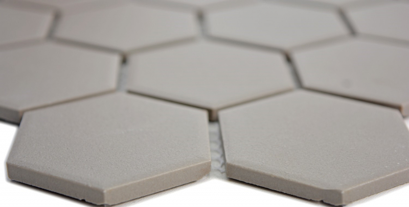 Mosaic tile ceramic hexagon gray unglazed MOS11B-0202-R10_f